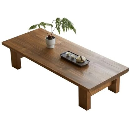 Pirka Wooden Low Table for Pooja and Dining Multipurpose Leisure Table Solid And Strong in Brown